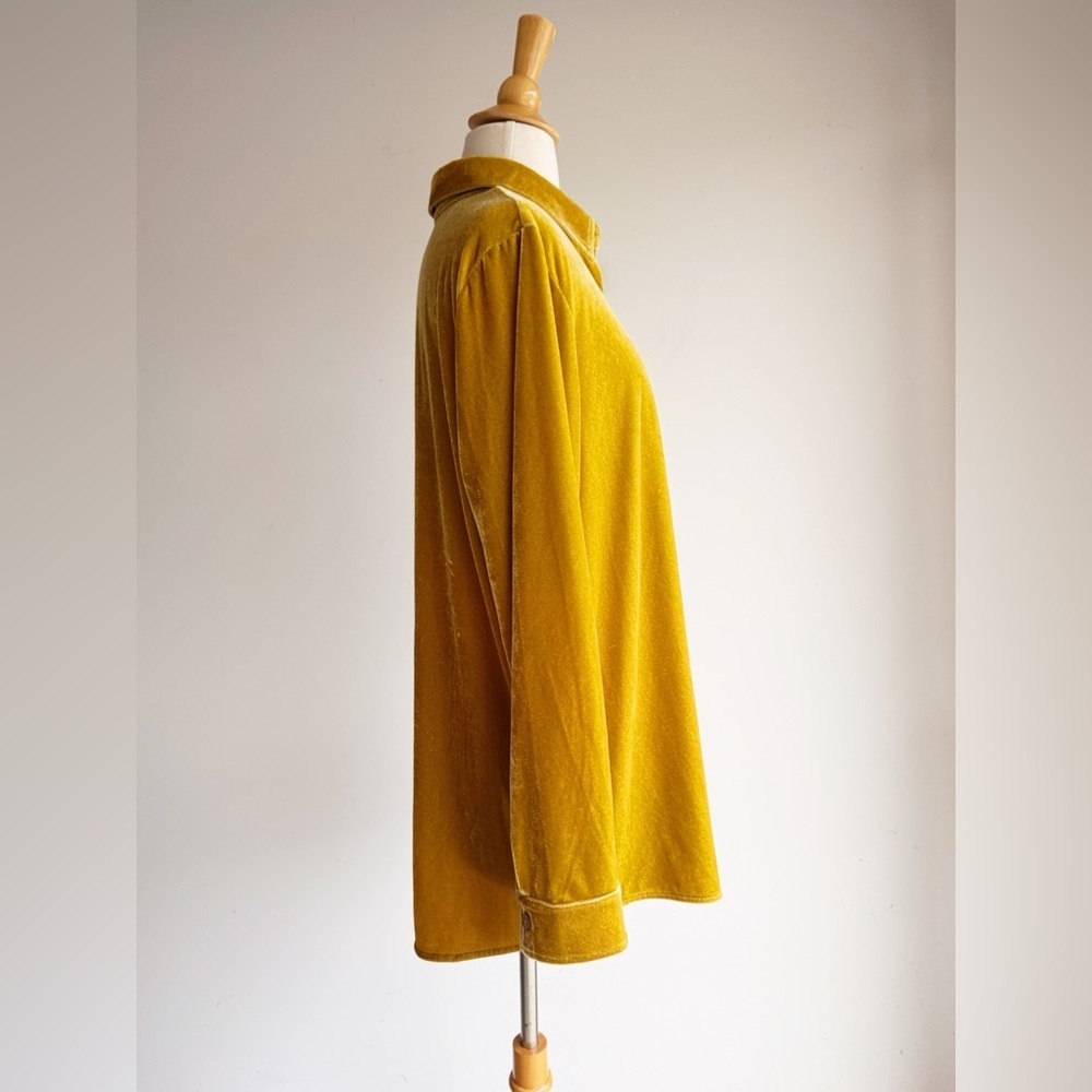Soft Surroundings Amber Velvet Ribbed Boyfriend Tunic Shirt | Size L - Picture 3 of 6